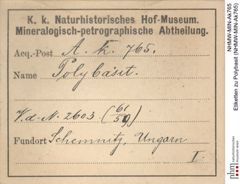 Etiketten zu Polybasit (NHMW-MIN-Ak765)